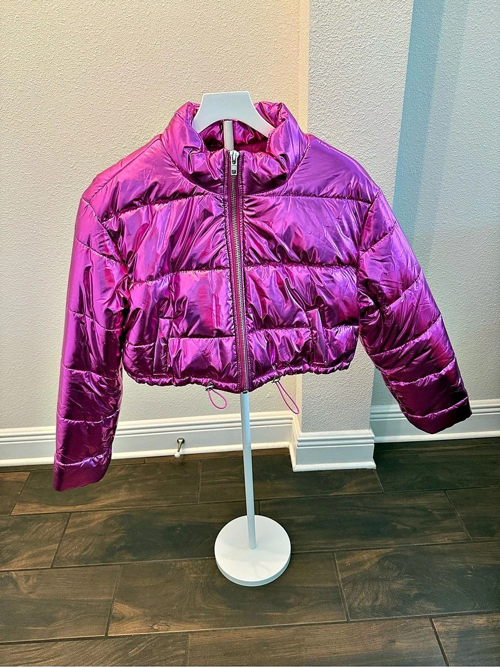 Metallic Purple Puffer Jacket Like New